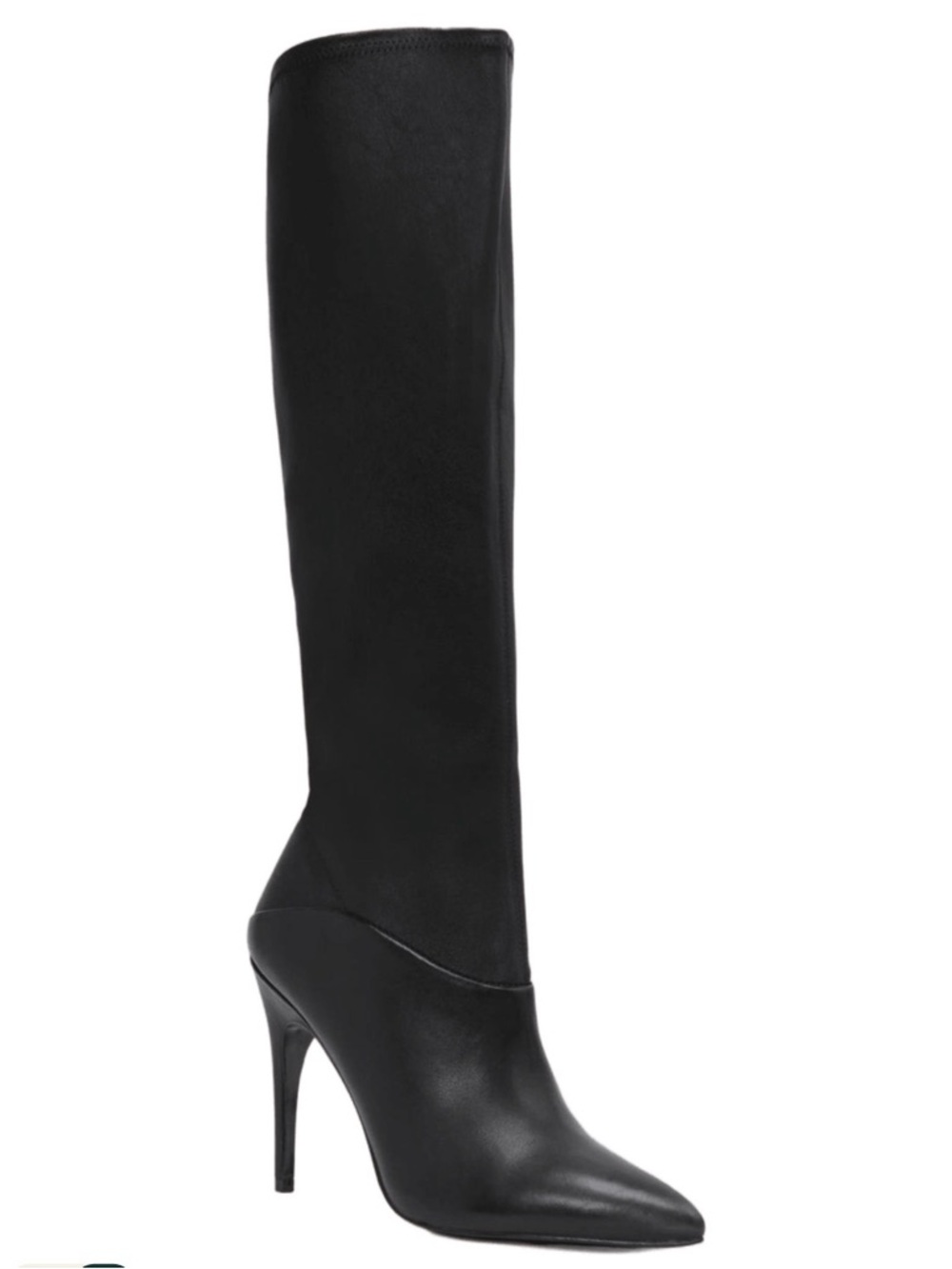 Reiss Black Knee-High Pointed-Toe Stiletto Boots